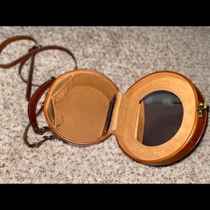 Cognac brown circle purse